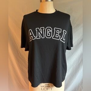 SHEIN Black 'Angel' Short Sleeve Tee